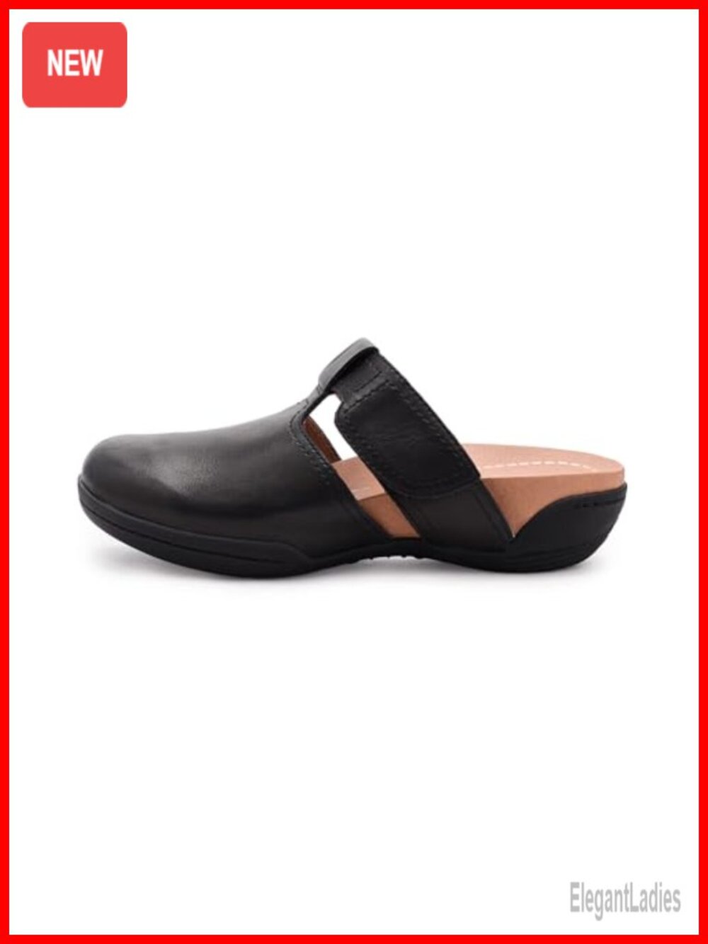 Women's Leather Mule Slip-On Shoes with Arch Support - Picture 4 of 5